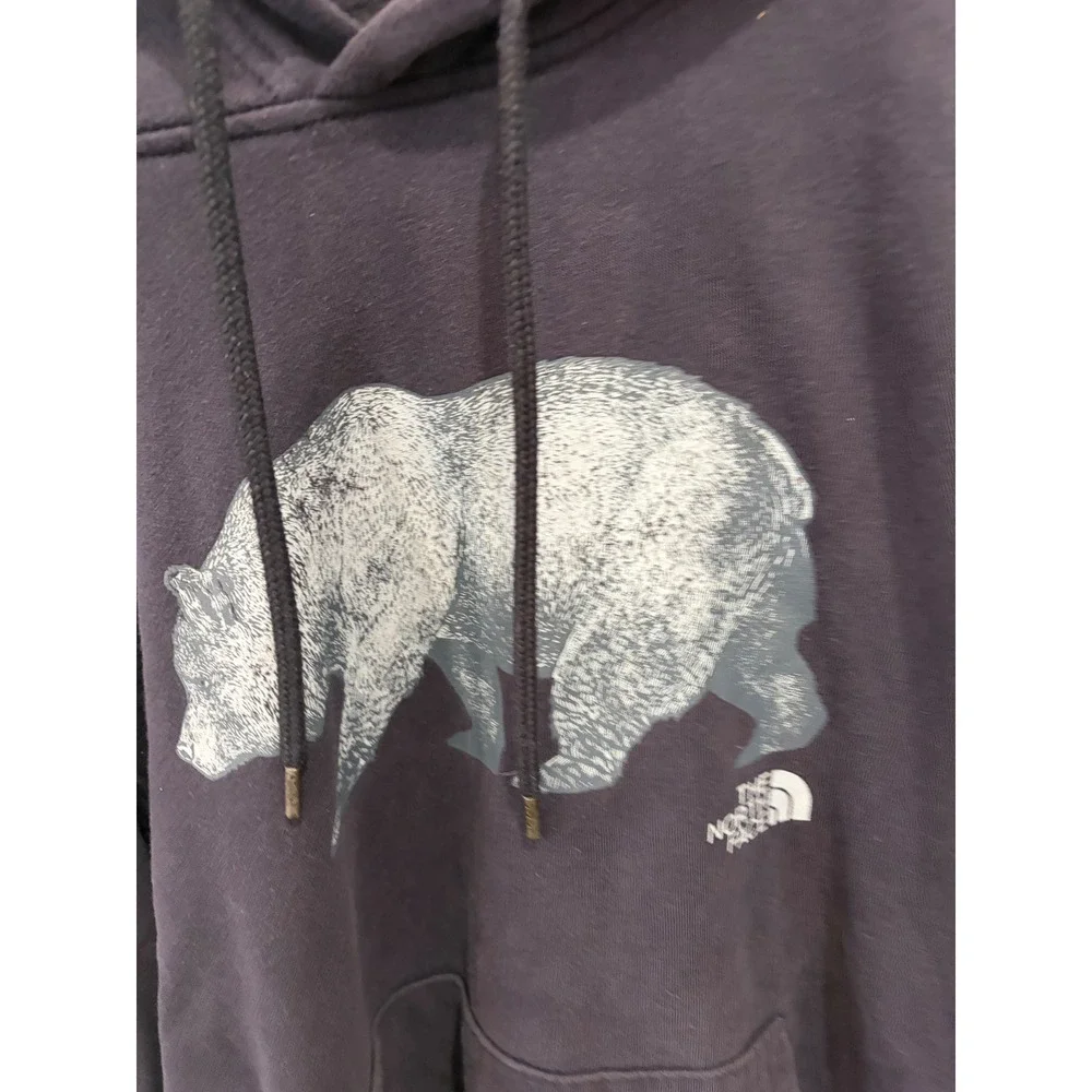The North Face Mens Navy Blue Grizzly Bear Graphic Pullover Hoodie M Gorpcore